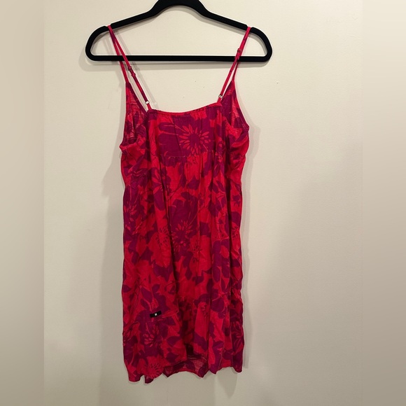 Hurley pink magenta floral flowy mini dress, NWOT, Large - Picture 4 of 5